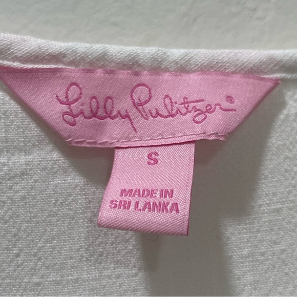 Lilly Pulitzer Women's Small Lyndsea Tunic White 3/4 Sleeve 30393 - Picture 5 of 14